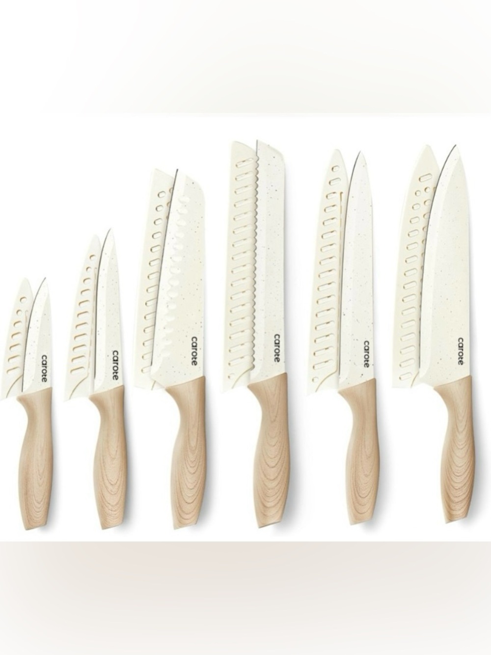 CAROTE 12PCS Knife set with Blade Guards